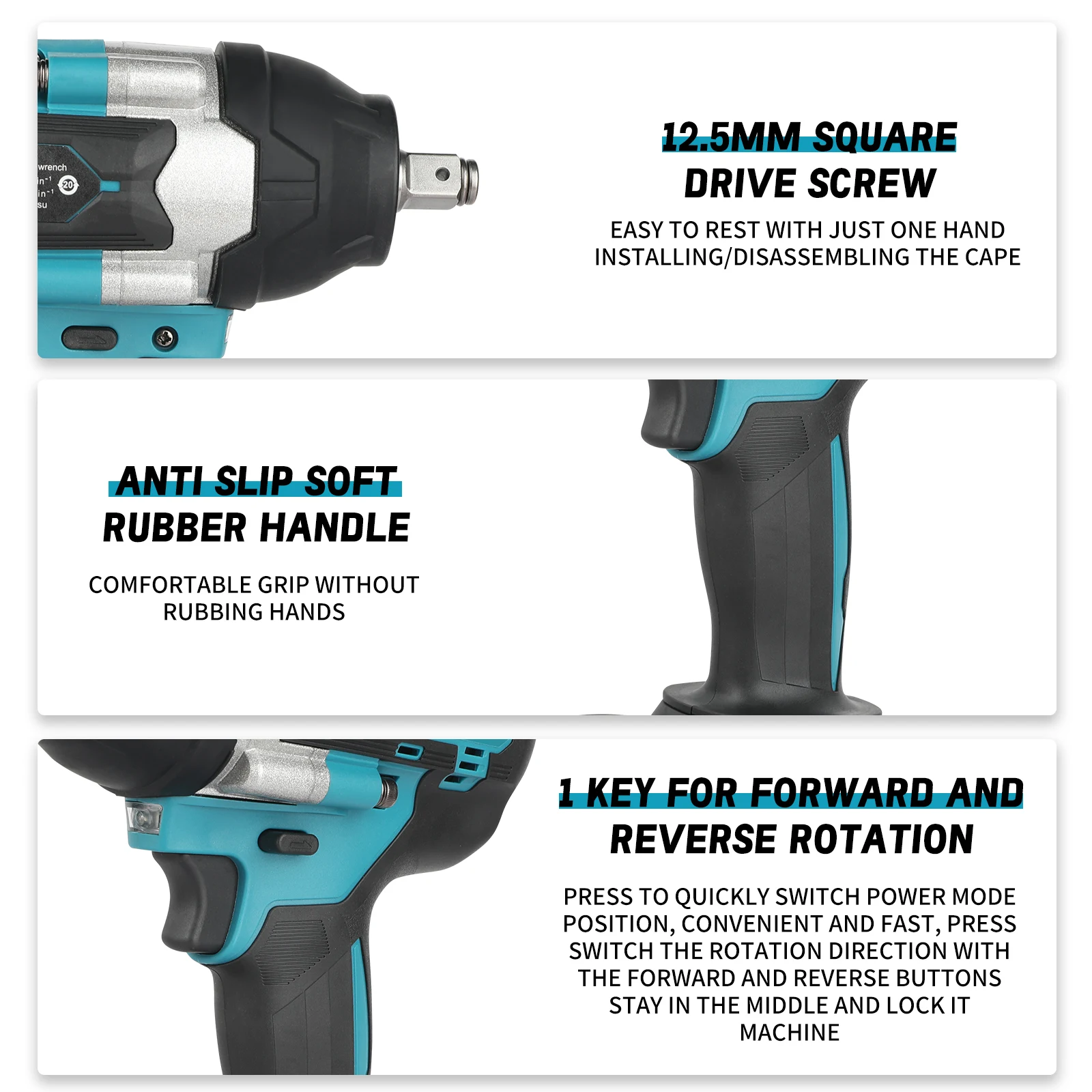 Makita DTW700 Brushless Electric Impact Wrench Cordless Electric Wrench 1/2 inch for Makita 18V Battery Screwdriver Power Tools - view 2