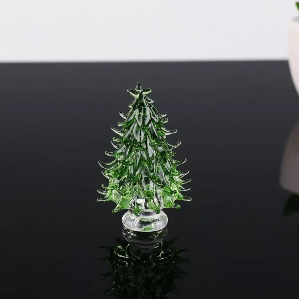 Creatief 3D Kristal Boom Beeldje Prachtige Leuke Kerstboom Miniatuur Handgemaakte Boom Standbeeld Kantoor