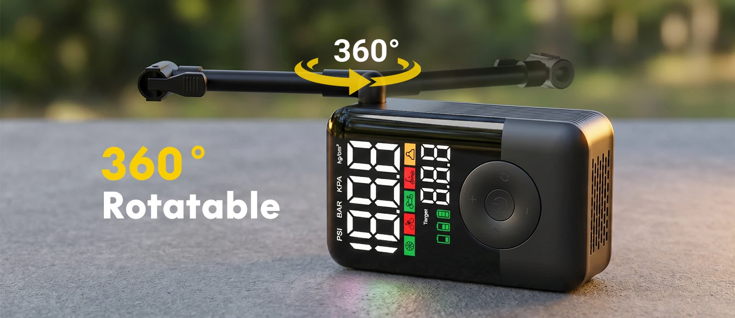 Tragbare Kabellose Elektrische Luftpumpe Reifenfüller Wiederaufladbarer Multifunktionskompressor 150PSI für Auto Motorrad Fahrrad Ball – Detail 4