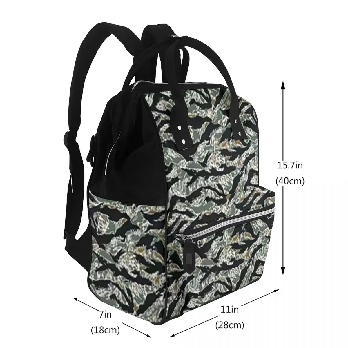 Tiger Stripe Camouflage Military Camo Student Backpack School Bag Hiking Travel Daypack for Men Women Bookbag Shoulder Bags