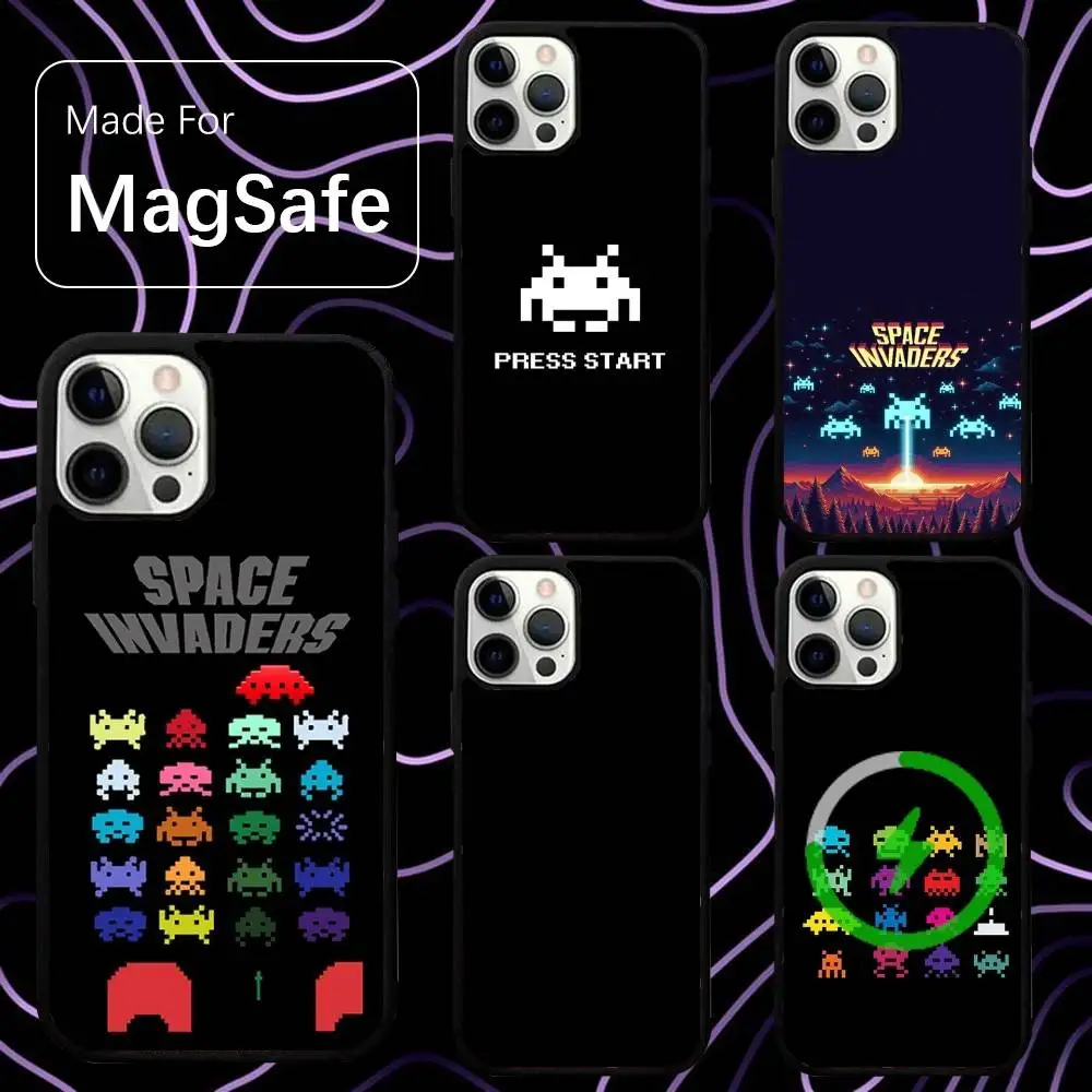 

Space Invaders Game Phone Case For iPhone 17,16,15,14,13,12,11,Pro,Max,Plus,Mini,SE,Air Magsafe Magnetic Wireless Charging