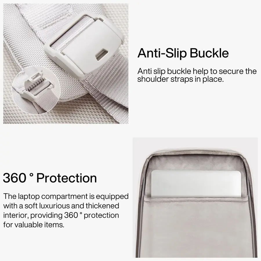 حقيبة ظهر للسفر قابلة للتوسيع مقاس 16 بوصة، حقيبة ظهر للكمبيوتر المحمول مفتوحة بالكامل تناسب 15.6 بوصة، حقيبة حمل شخصية مع حزام للأمتعة، Busi