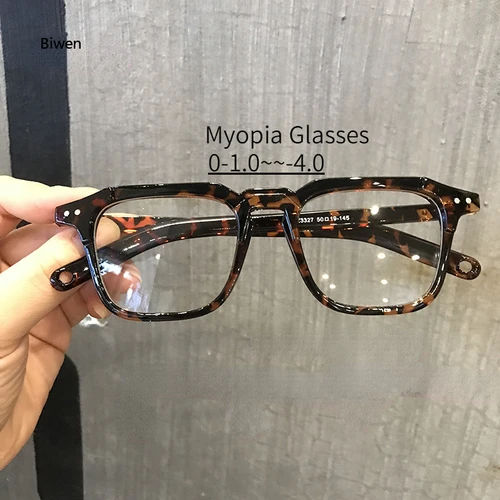 Gafas coreanas Vintage negras redondas para miopía, gafas antiluz azul para hombres y mujeres, gafas graduadas para miopía 0 ~-4,0