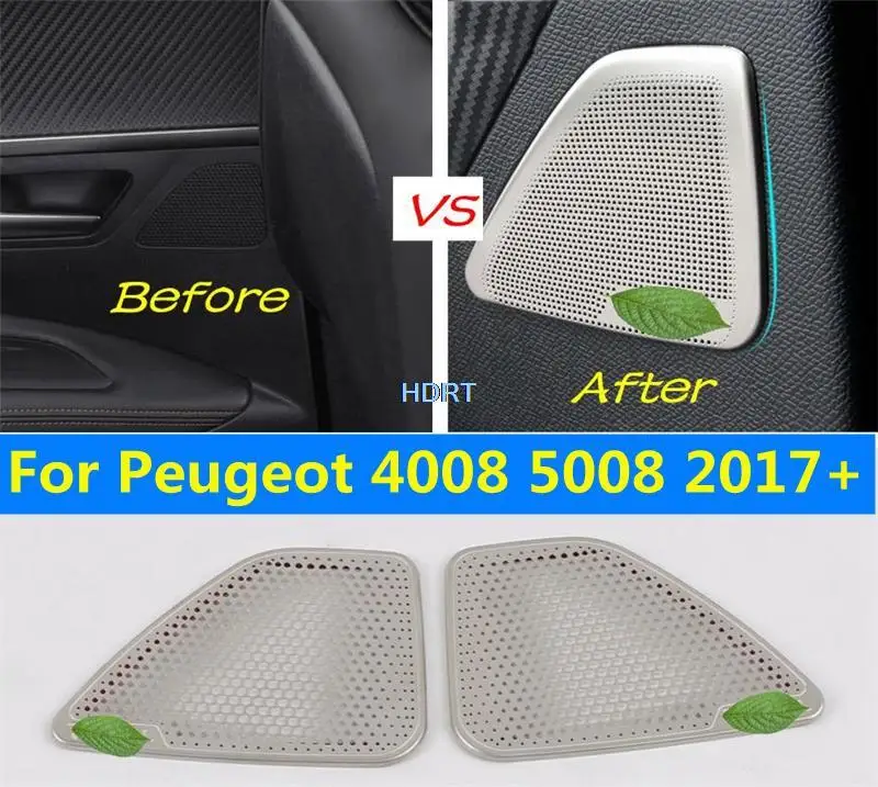 

Автомобильный Стайлинг для Peugeot 4008 5008 2017-2022 Колонка A-pillar Громкий Динамик Звуковой сигнал рамка декоративная крышка отделка стикер аксессуары