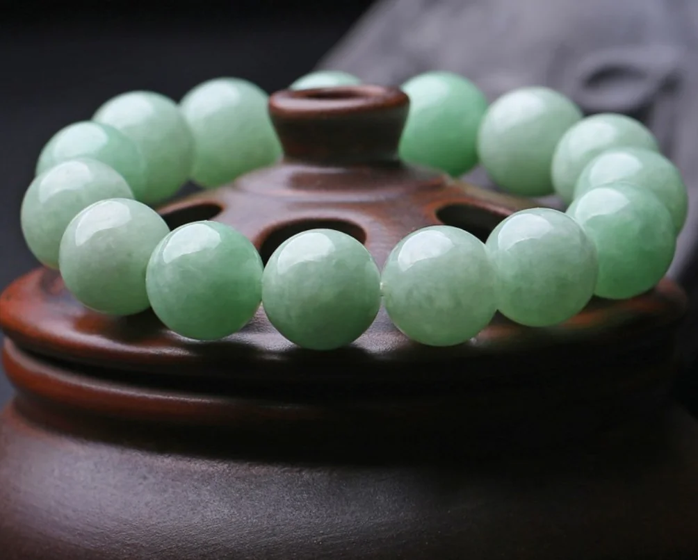Fine Jewelry Natural Jade A+ Jadeite Ice Glutinous Bead Bracelet For Men And Women view 4