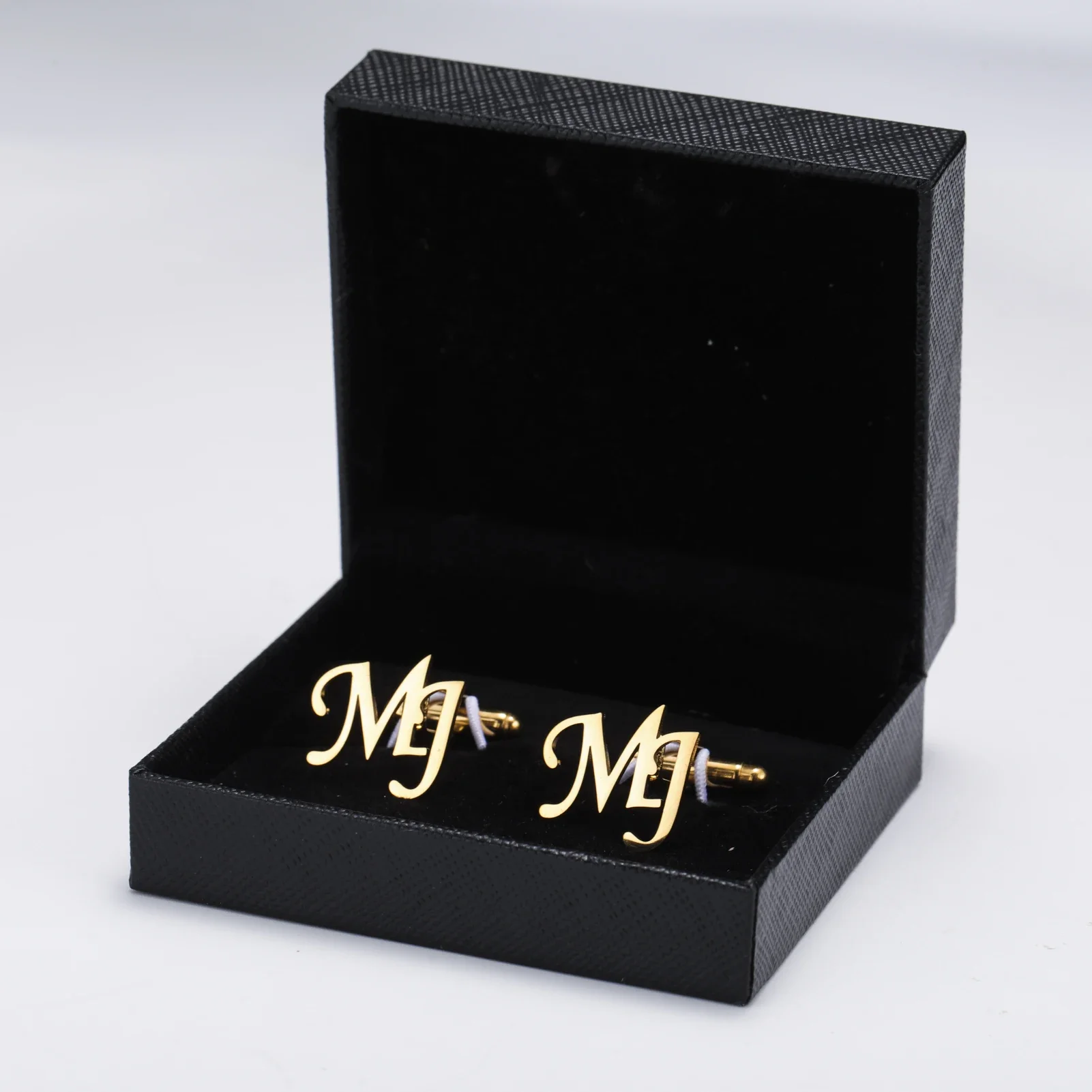 Stainless Steel Custom Initial Letter Cufflinks with Gift Box for Men Personalized Name Cufflink for Suit Shirt Wedding Gift New