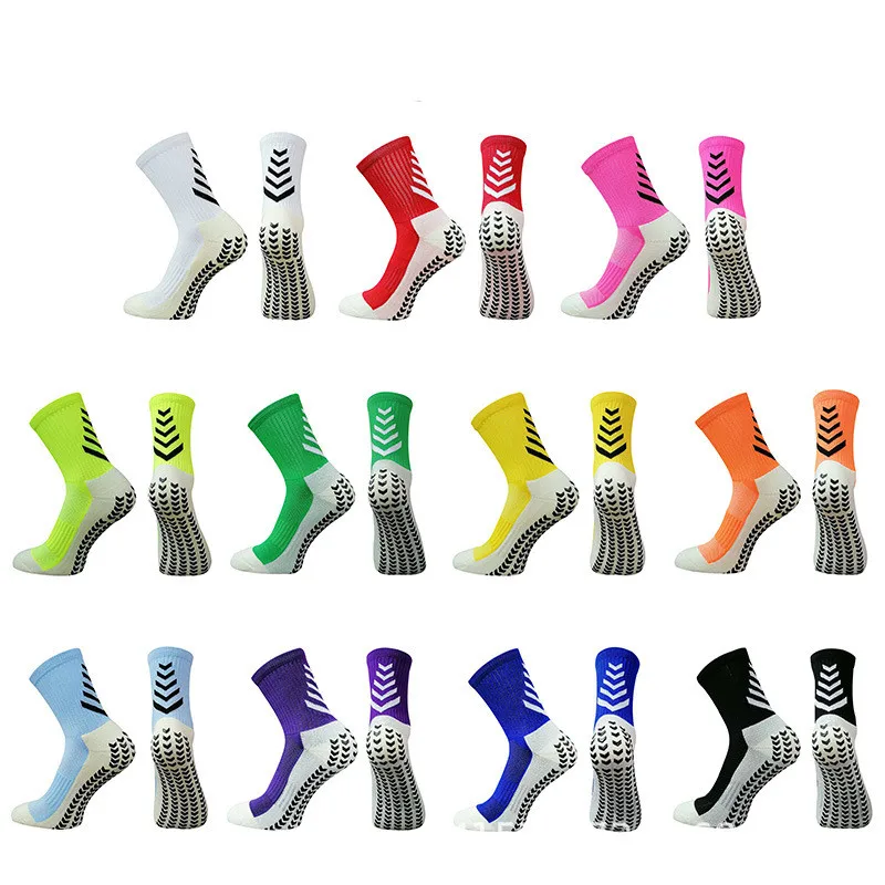 

11 Colors Unisex Wave Sports Outdoor Cotton Silicone Soccer Socks Anti Slip Football Socks Size 38-47