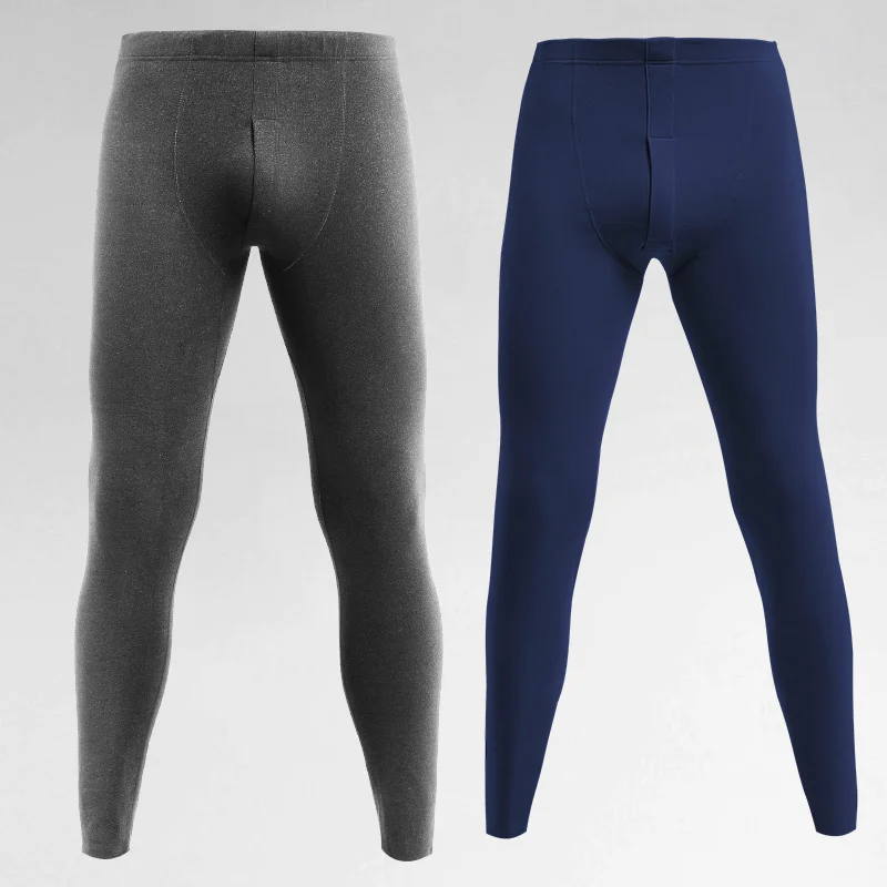 Herren-Thermohose, mit Fleece gefüttert und verdickt, Baumwollhose für den Innenbereich, Strickhose für Frühling und Herbst, Unterhose, Herren-Basisschicht-Hose für Herbst und Winter