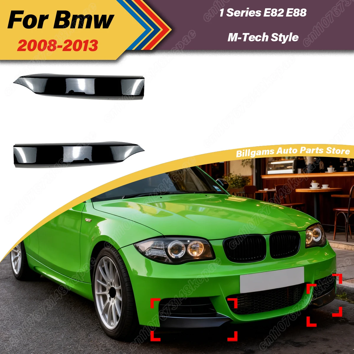 

For BMW 1 Series E82 E88 M-Tech Style 2008 2009 2010 2011 2012 2013 Automobile Front Fog Lamp Eyebrows Decoration Accessories