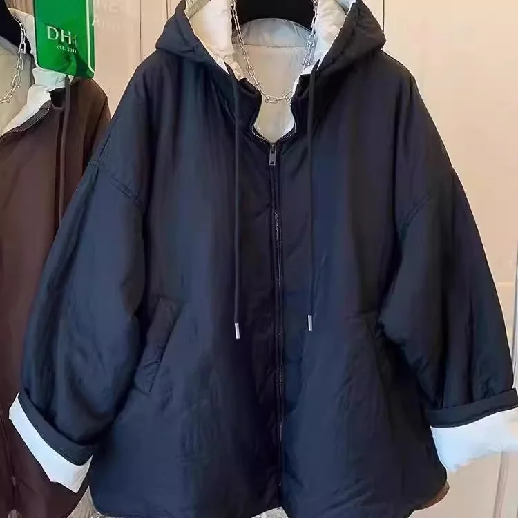 

Очень большой хлопковый тюнер с капюшоном 300-мешом, мужская осенне-зимняя повседневная двусторонняя одежда, стеганая верхняя одежда, модная