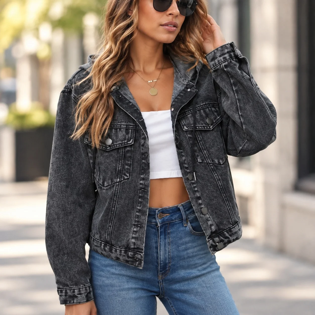Casual Hooded Top with Relaxed Fit Long Sleeves Jackets Commuter Chic Regular Sleeve Vintage Regular Length Summer for Women