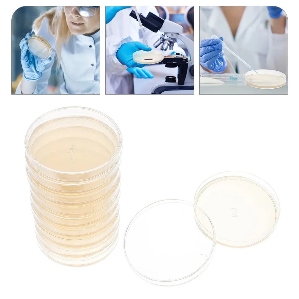 10 Pcs Nutrient Agar Plate Glass Dish Lid Sterile Petri Dishes Finished Product