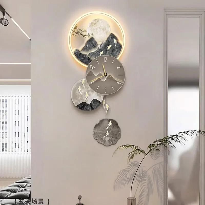 Modern Luxury Wall Clocks Art Mural Living Room Led Interior Wall Watch Aesthetic Design Fashion Horloge Murale Home Decoration