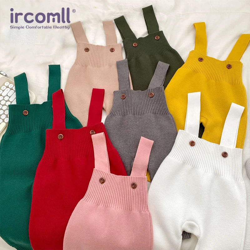 

2 Pairs Ircomll Knitted Baby overalls Newborn Jumpsuit Bodysuit For Spring &Autumn Baby Girls Boys Rompers Toddler Pants