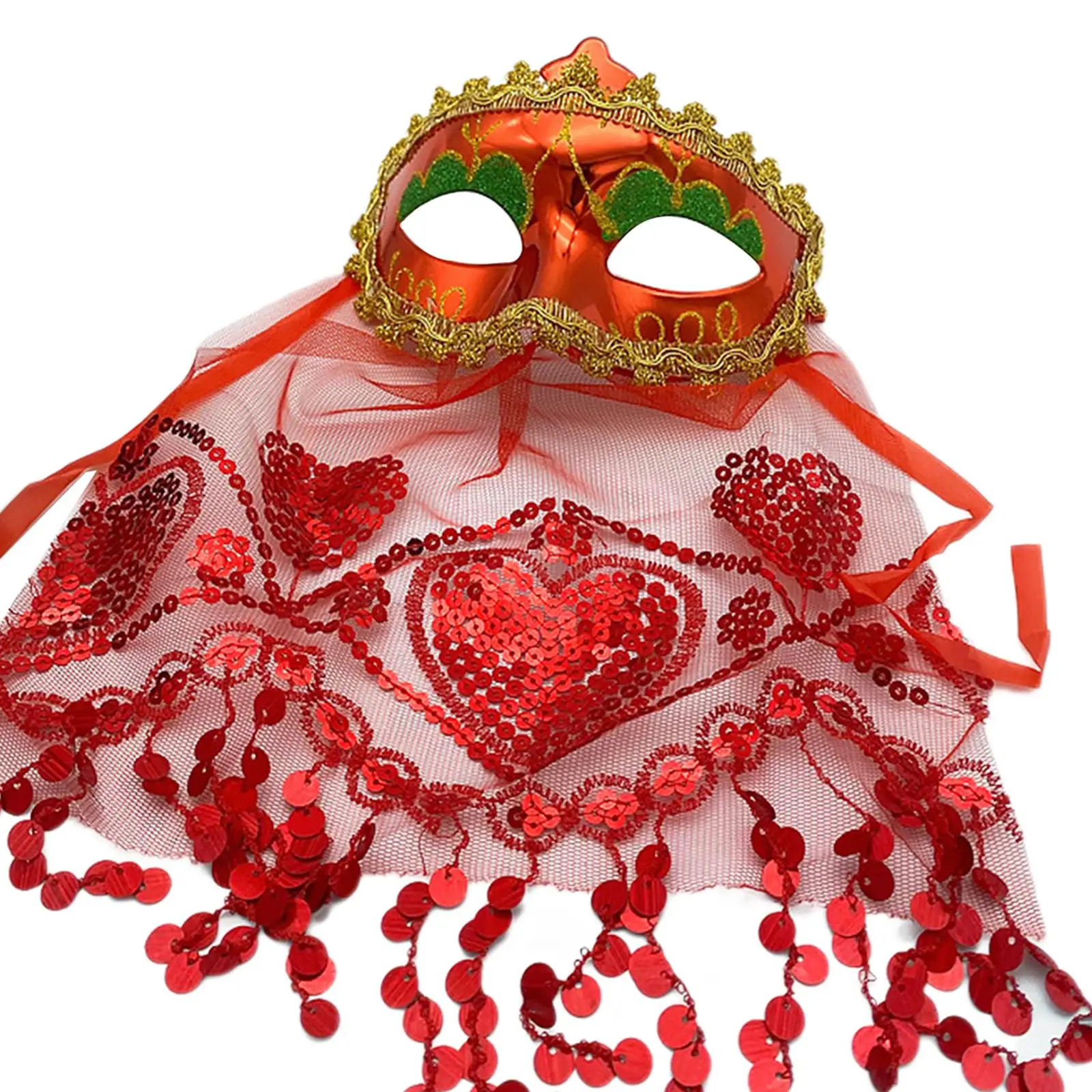 Face Veil for Belly Dancing for Women, Costume Accessory for Carnival, Dancing, Halloween