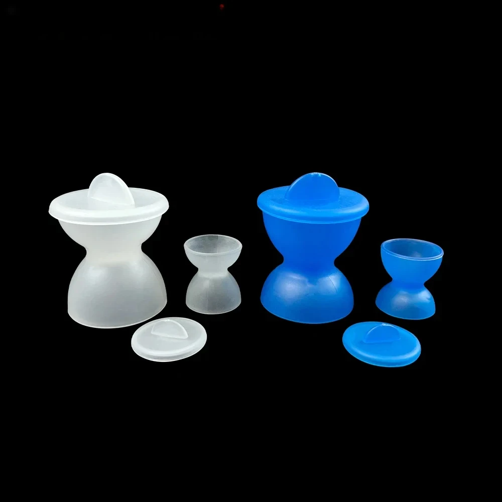 10pcs Double-end Dental Silicone Mixing Cup With Lid Rubber Mixing Bowls Dentist Impression Tools Material Mixing Instruments
