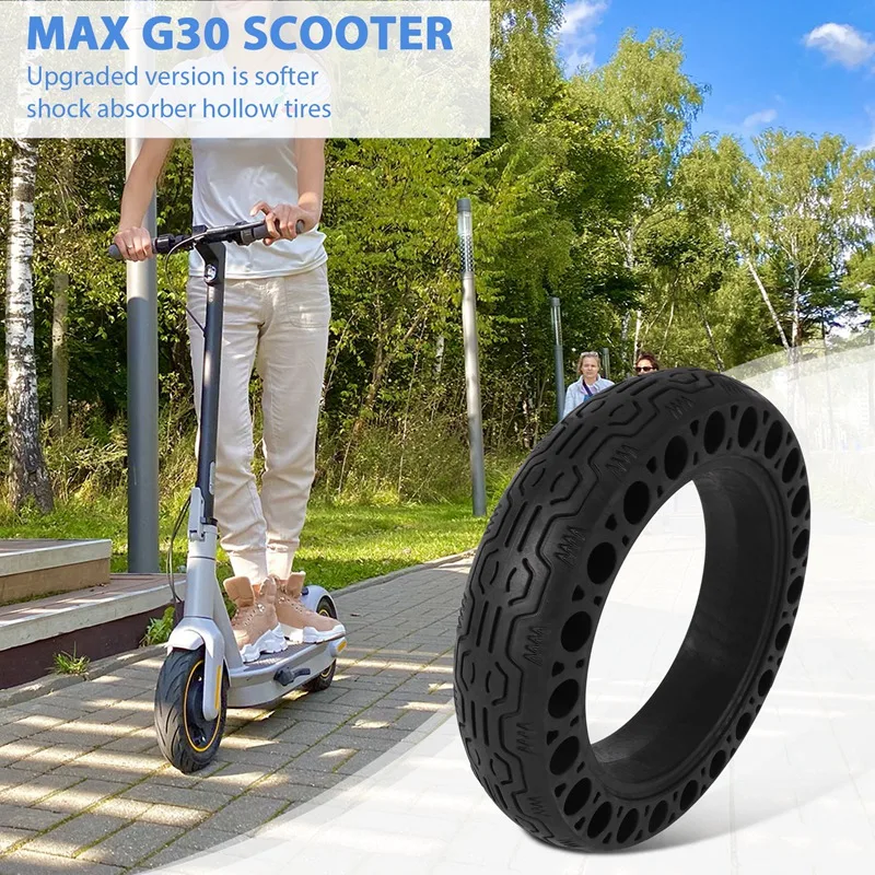 10 Inch Rubber Solid Tires Electric Scooter Honeycomb Shock Damping Tyre For Ninebot Max G30 Electric Scooter