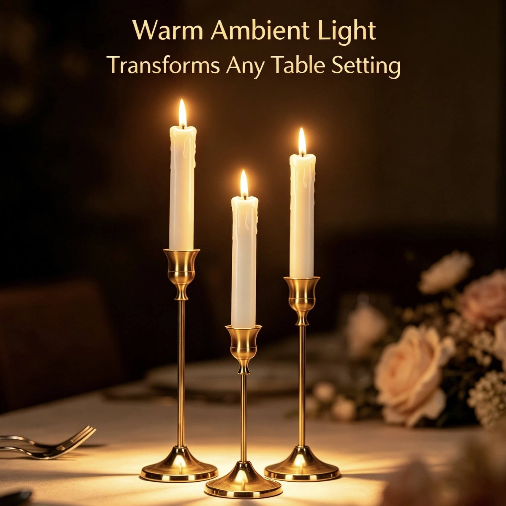 3/6/15/36pcs Tabletop Candle Stand Holders Set Fashion & Vintage Candlestick Suitable for Dinner Wedding Birthday Gift