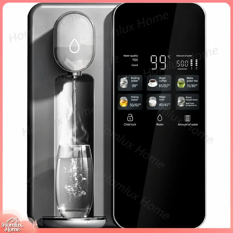 Wall Mounted RO Water Purifier with Hot Water Function Space Saving No Installation Required Removable Bottle Design for Home
