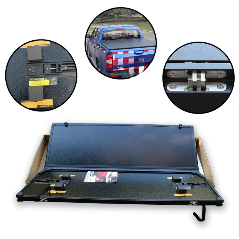 Hard Aluminum Tri-Fold Tonneau Cover Truck Bed Protector Kaicene Hunter F70 Pickup