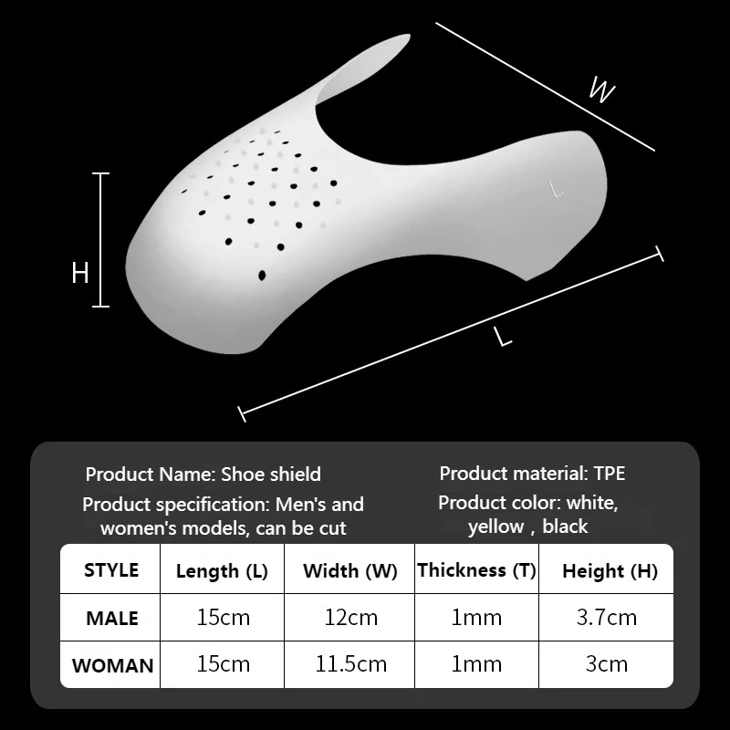 Schuhfalten-Schutz, Anti-Falten, leicht, Schuhschild, Einsätze, Schutz für Turnschuhe, rissige Zehenkappe, Stützschuhe, Bahre – Detail 7