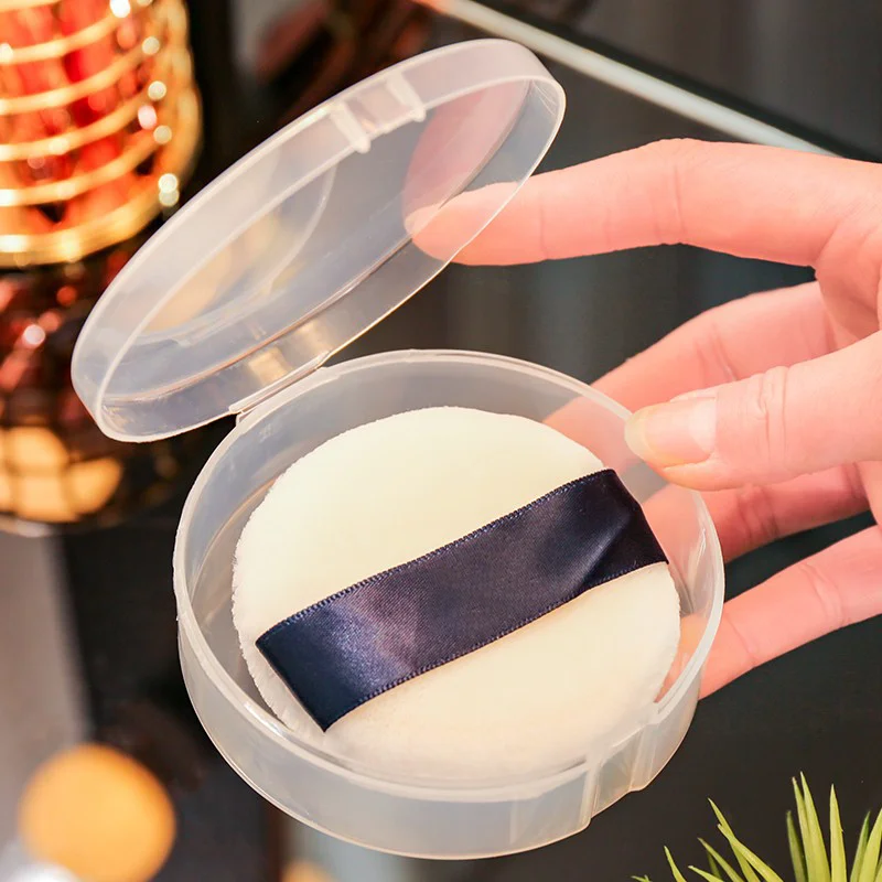 Powder Puff Case Multifunctional Cosmetic Storage Box Transparent Waterproof Dustproof Box