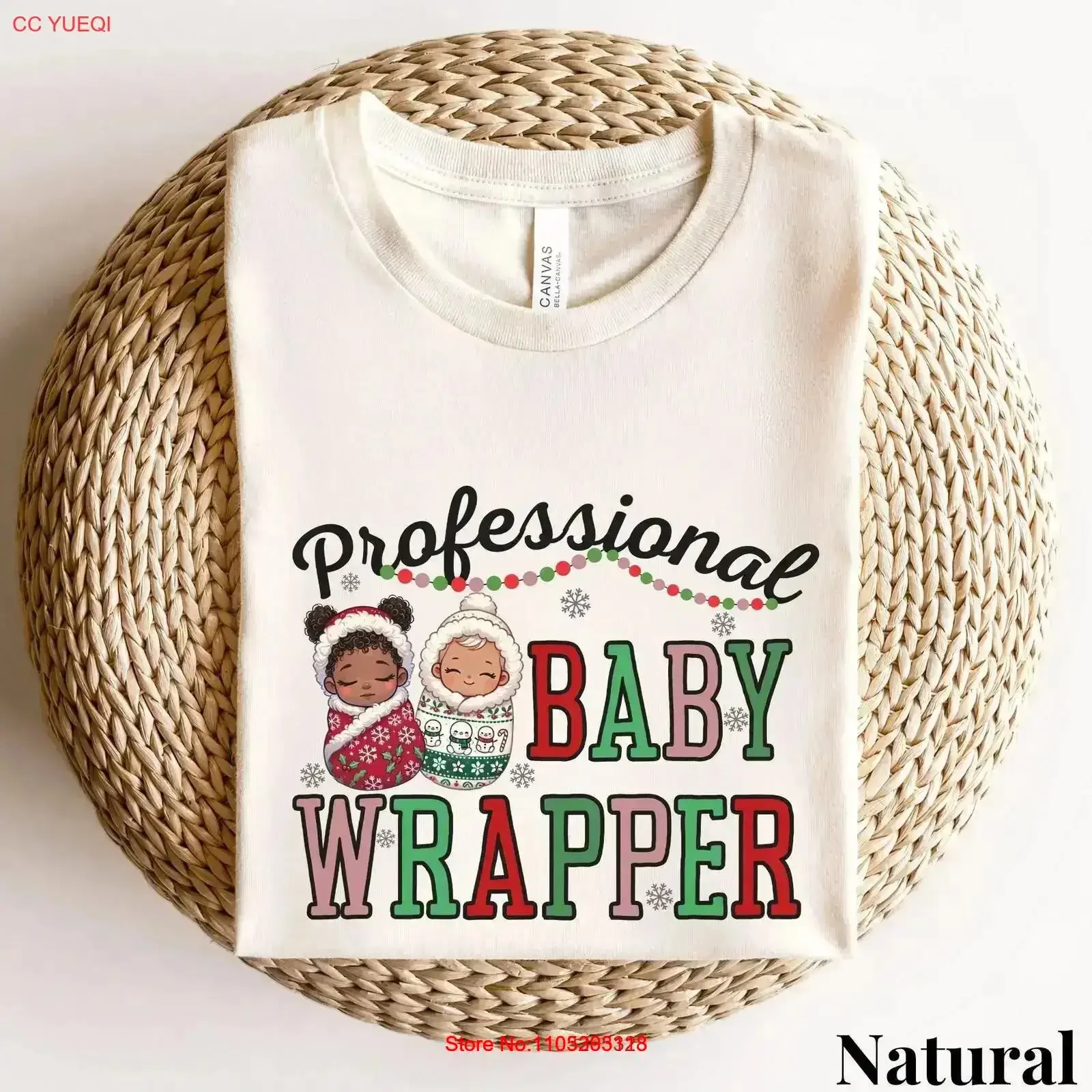 Christmas Mother Baby Nurse T Shirt Holiday Postpartum Cute Maternity Xmas tee Professional Wrapper MBU vintage Washed vintage