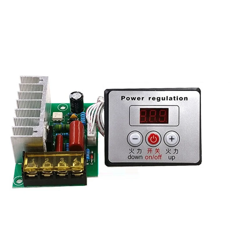 Dimmer Regulador De Tensão SCR, Velocidade Do Motor Elétrico, Controlador De Temperatura, Motores De Aquecedor De Água Com Interruptor, 4000W, CA