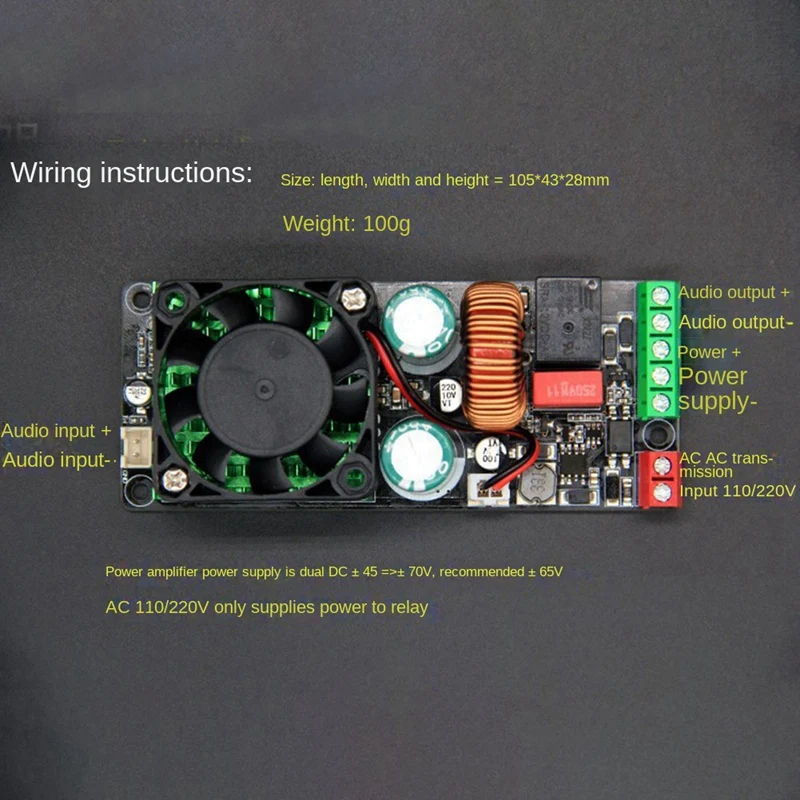 1 Piece HIFI 500W Digital Amplifier Class D Audio Amplifier Board Module With Speaker Protection Better Than LM3886 IRS2092S