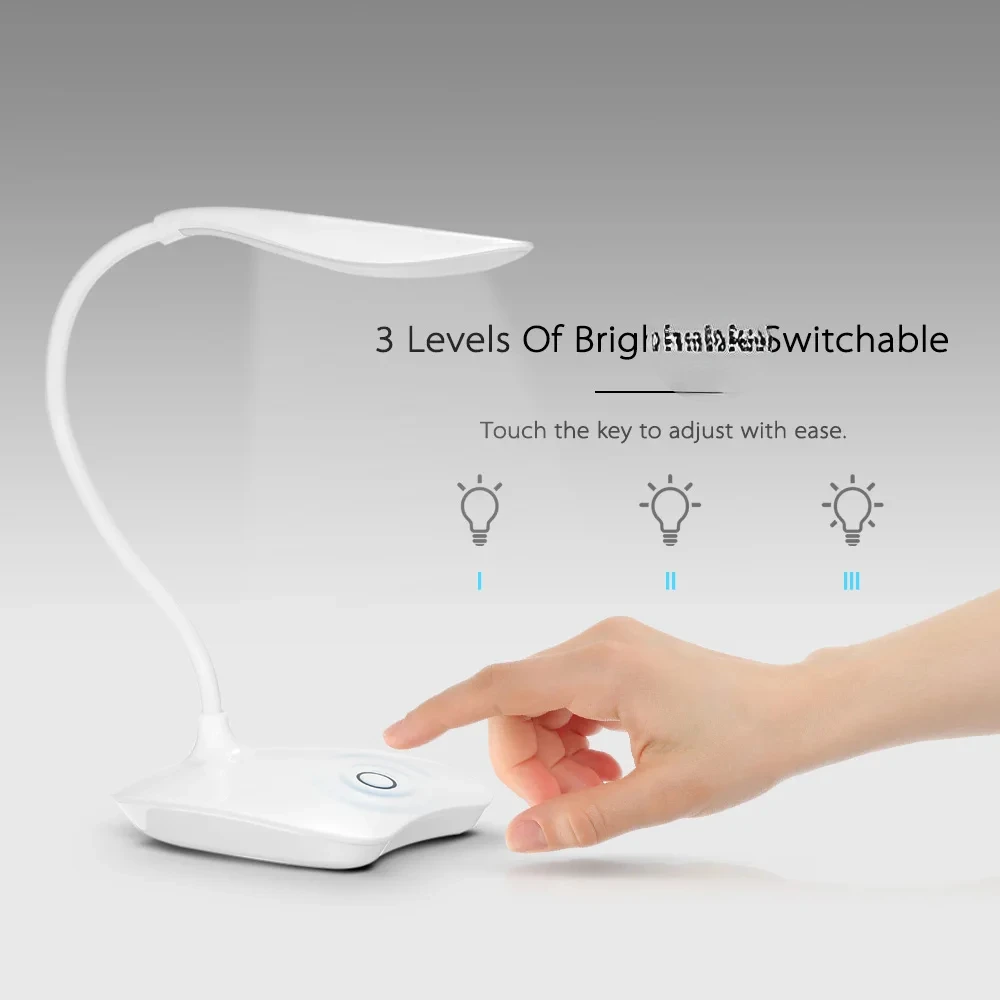 

LED desk lamp USB Rechargeable Dimmable Eye-Caring Table Light Studying Reading Working Control led table Lamp