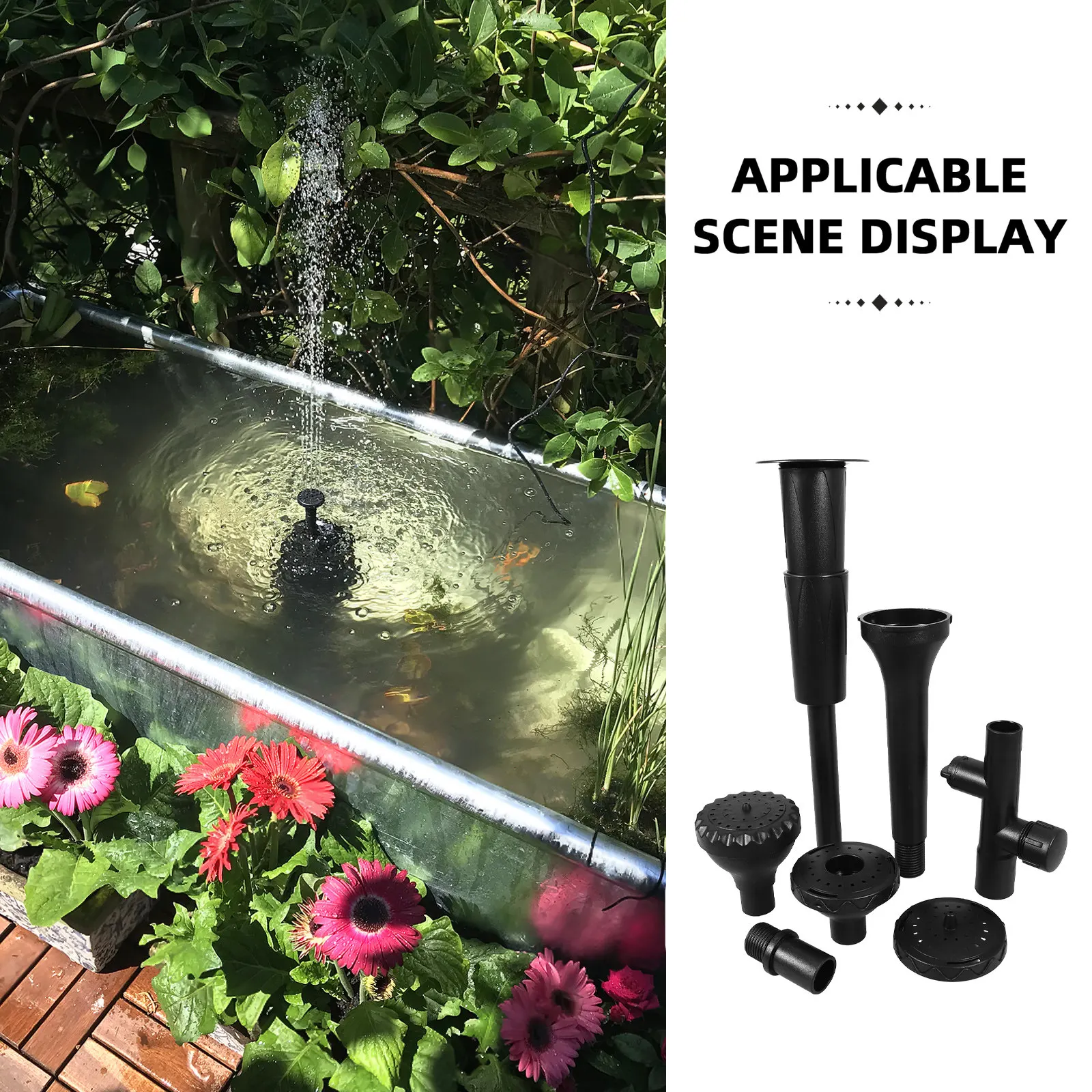 1pcs Fountain Nozzle Set Plastic Water Fountain Spray Head For Outdoor Garden Pond Fish Tank Hummingbird Bath Submersible Pump