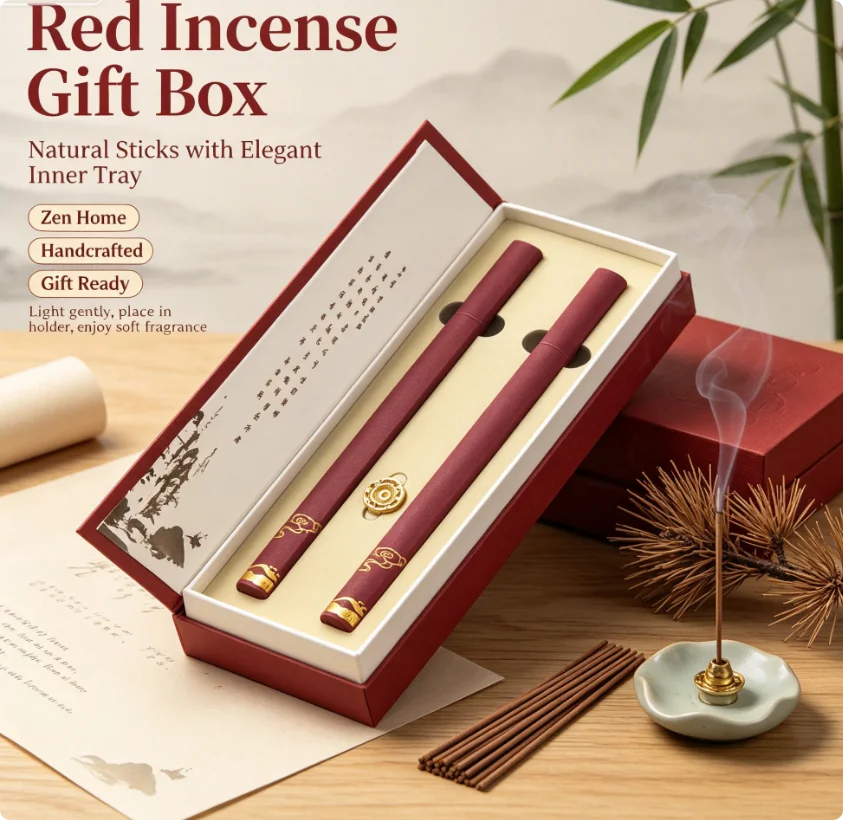 Luxury Incense Gift Box, Natural Plant Low Smoke Aroma Sticks for Bedroom Tea Room Meditation Home Relax Fragrance Gift