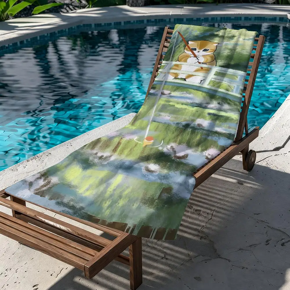 Cartoon Cute Cat M-MoFusand-S Towel Beach Towel Quick Dry Absorbent Bath Towel For Swimming Gym Camping Outdoor Sunbathing