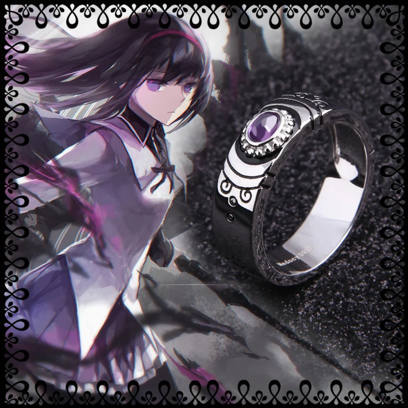 Anime Puella Magi Madoka Magica Cosplay Sieraden Akemi Homura Kaname Madoka 925 Sterling Zilveren Ring Vinger Voor Vrouwen Meisjes Geschenken