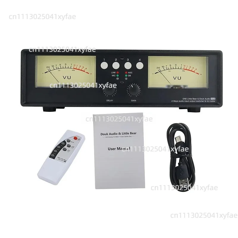 VU Meter Level Meter Audio Splitter Indicator 4-channel Audio Switcher Splitter VU2-L Bulb Version