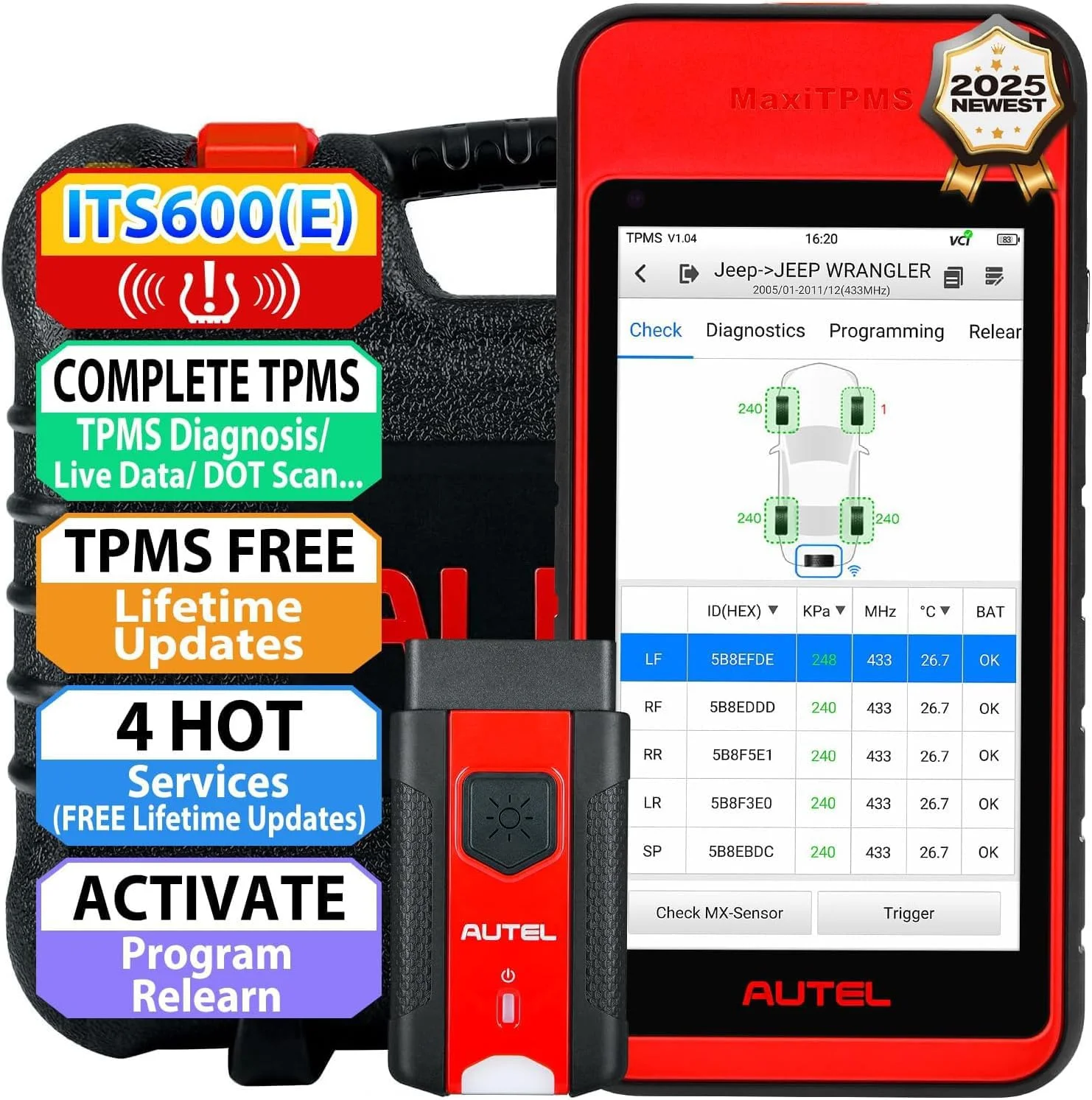 

Autel MaxiTPMS ITS600 (E) TPMS Programming Tool Relearn/Activate Sensors Oil Reset EPB BMS SAS Lifetime Free Updates Up of TS900