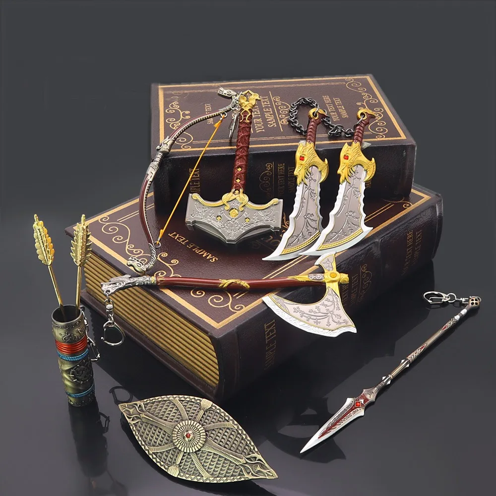 Arma God of War Kratos Blades of Chaos Olympus espada modelo juego periférico llavero de Metal Katana espadas regalos juguetes para niños