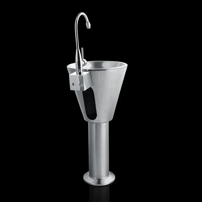 Modern Cup-Shaped Wash Basin Stainless Steel Outdoor Wash Basin