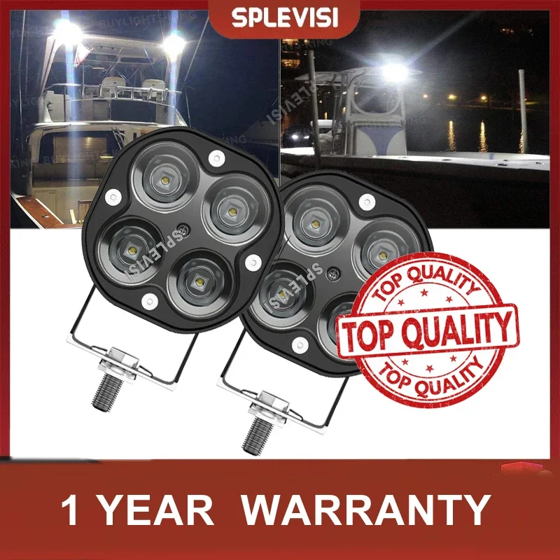 2x 12v Marine LED Light Navigation Light White Boat Spreader Light T-top Ponton Deck for Night Fishing Stern Yacht Port Sailboat