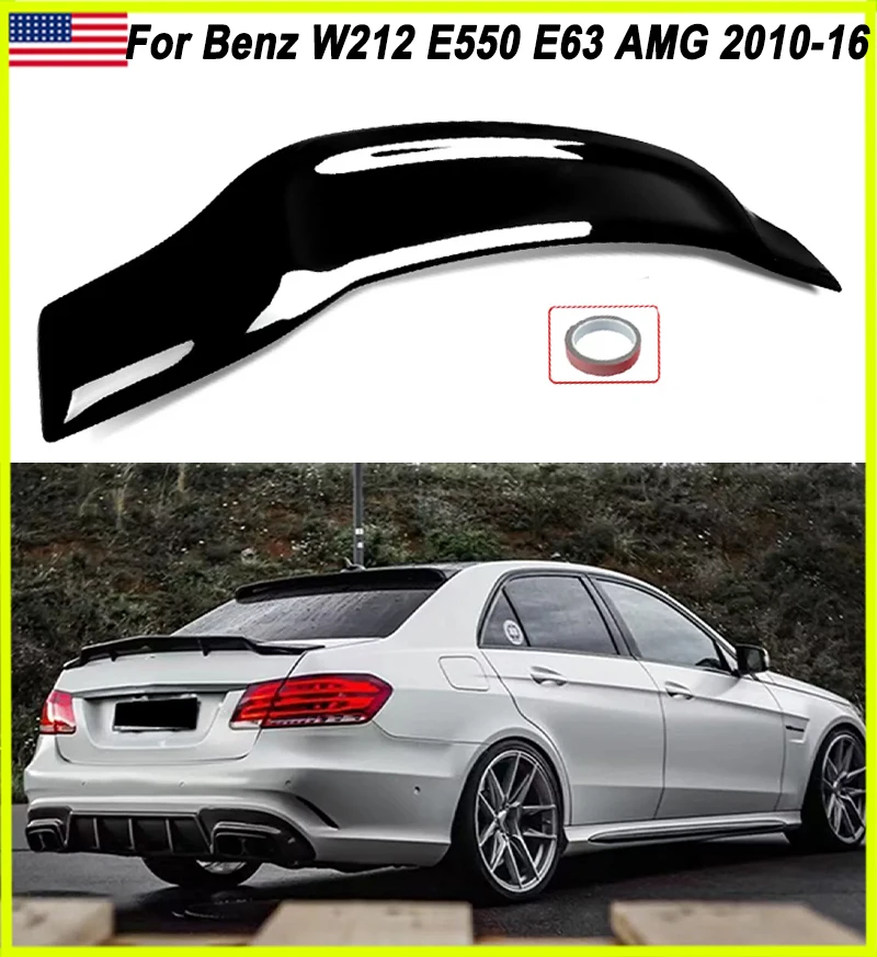 SAIQINGSP RT Style Rear Trunk Spoiler For 20010 2011 2012 2013 2014 2015 2016 W212 E350 E500 E63 AMG 4Door Rear Spoilers Tail Wing Body Kit