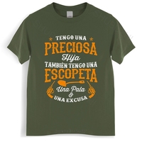 Cotton Tshirt Men Crew Neck Tops Tengo Una Preciosa Hija Tambien Tengo Una Escopeta Una Pala Una Excusa summer teeshirt