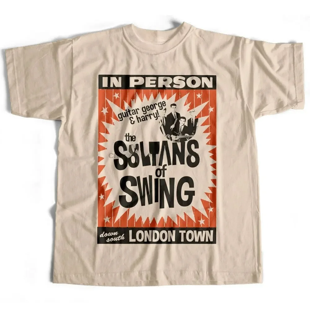 Sultans Of Swing Gig Poster Mark Knopfler graphic men clothing harajuku oversized t shirt new Inspired By Dire Straits T Shirt