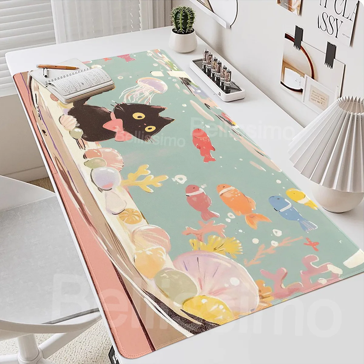 

Funny Cute Black Cat Mouse Pad HD Kawaii Cats Computer Mausepad Company Office Desk Mat 900X400mm Large Mousepad Accessories Rug