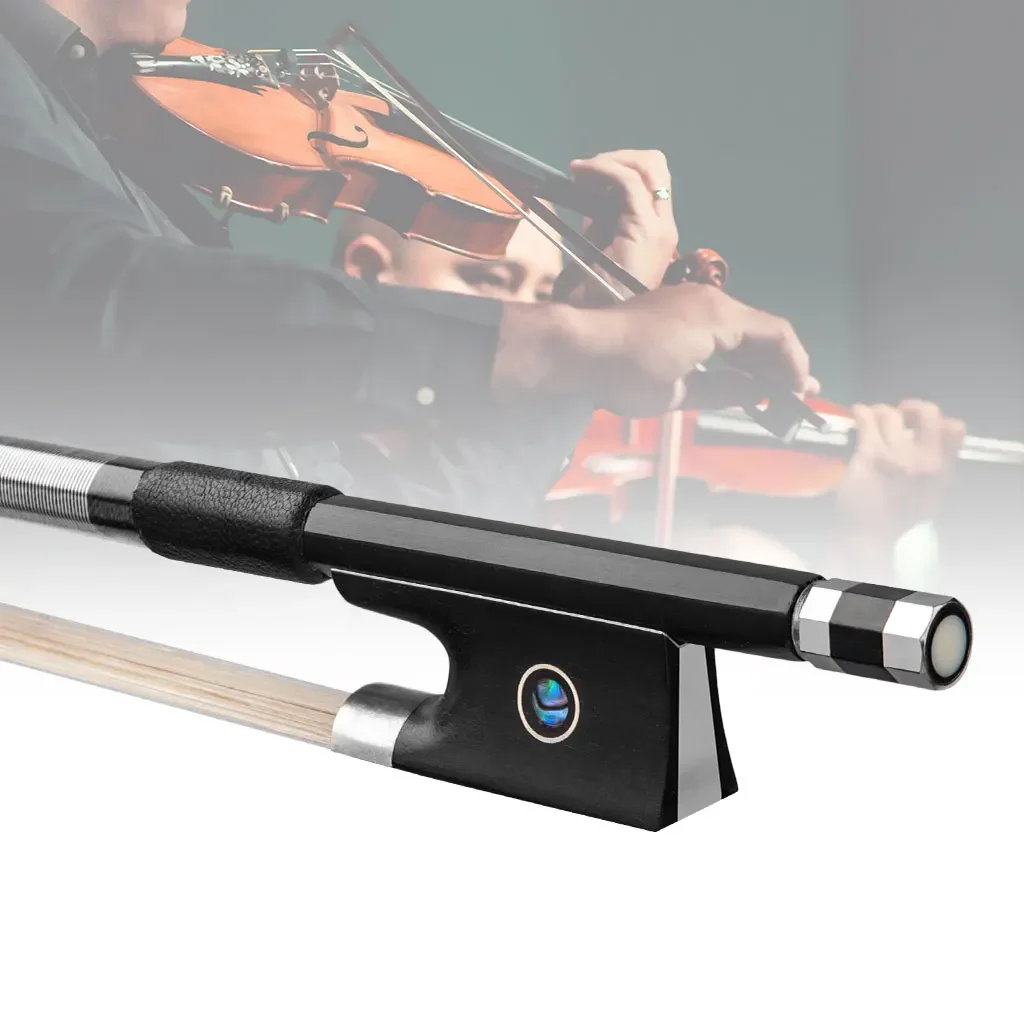

LOMMI Fiddle Bow Siberian Horse Hair 4/4 3/4 1/2 1/4 1/8 Carbon Fiber Violin Bow Black Carbon