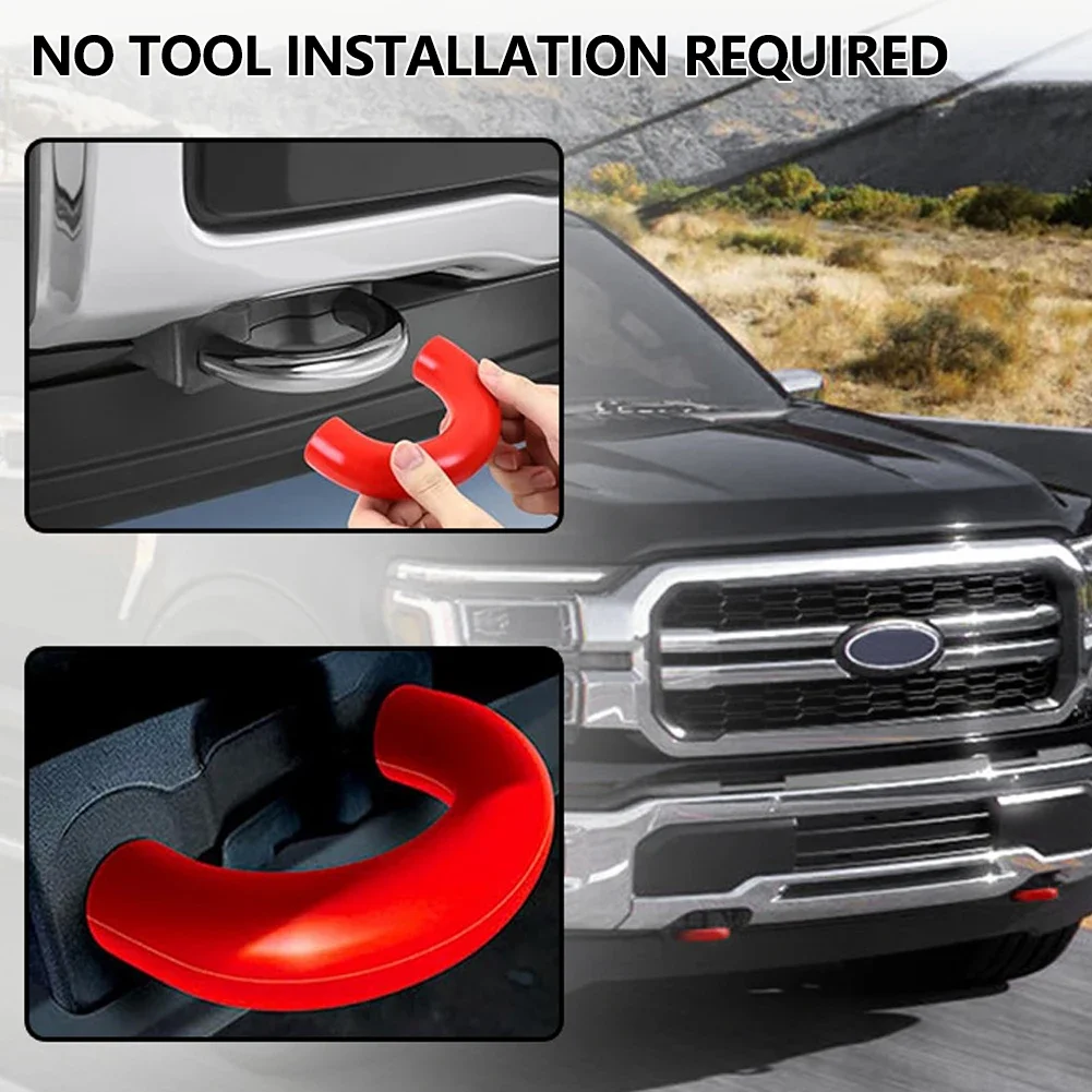 المهنية 2 قطعة مقطورة سحب السنانير يغطي سحب هوك كم سيليكون استقبال يغطي جزء لفورد F150 2004-2024 برونكو قاعدة