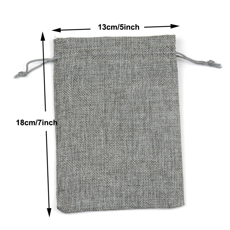 50 Cái/lốc 13X18Cm 5X7 Inch Vải Bố Linen Túi Dây Rút Cho Đám Cưới Sinh Nhật Kẹo Tặng túi Cá Nhân Hóa Tùy Chỉnh Logo