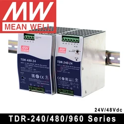 Original Mean Well TDR-240/480/960 Series Meanwell 24V/48Vdc Three Phase Industrial DIN Rail with PFC Function Power Supply