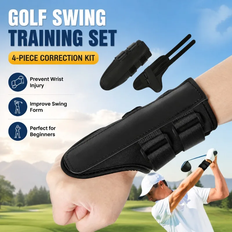 kit-de-treinamento-de-golfe-para-iniciantes-com-quatro-pecas-correcao-de-postura-anti-rotacao-do-punho-correcao-de-movimento-de-swing-e-auxiliar-de-alinhamento-de-pernas