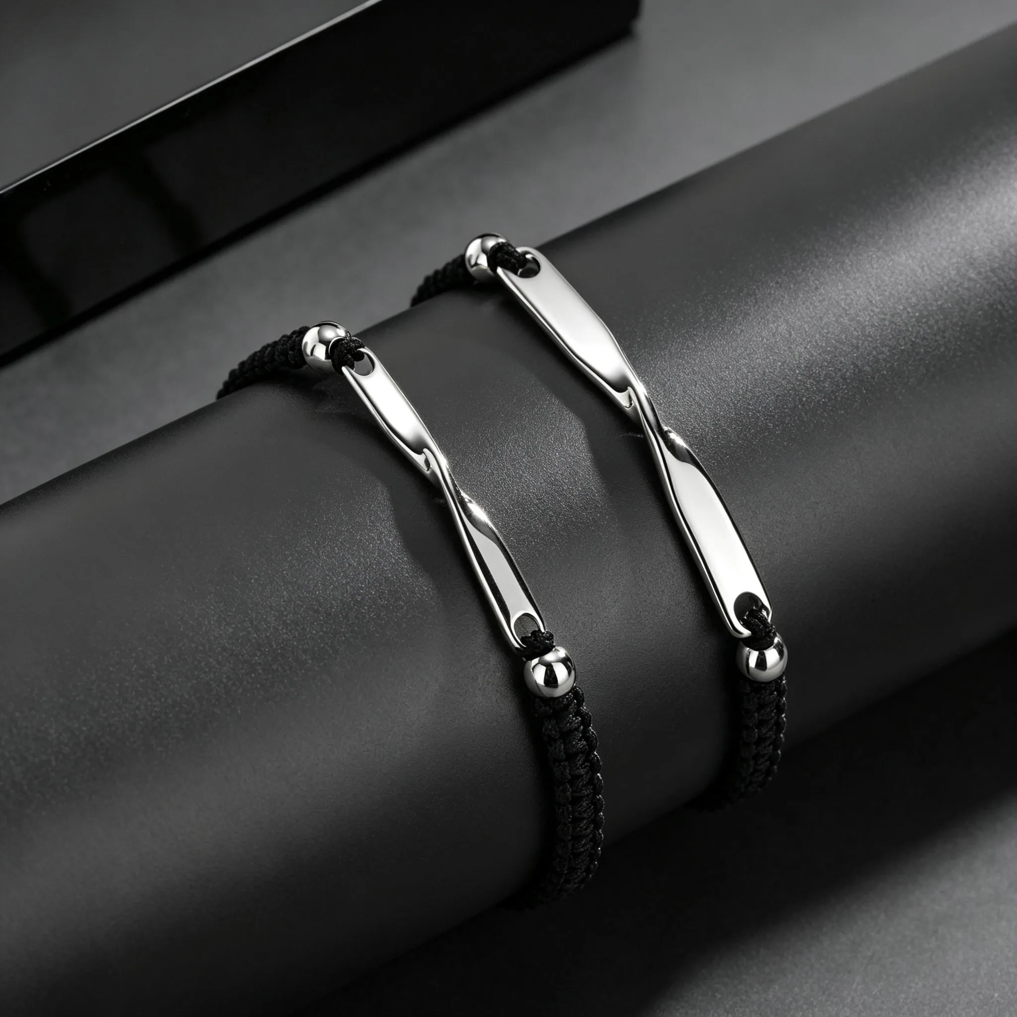 Möbius Paar-Armband für Männer und Frauen, Wasserdichtes Edelstahl-Nylonseil Gewebtes Verstellbares Armband, Jubiläumsgeschenk – Detail 2