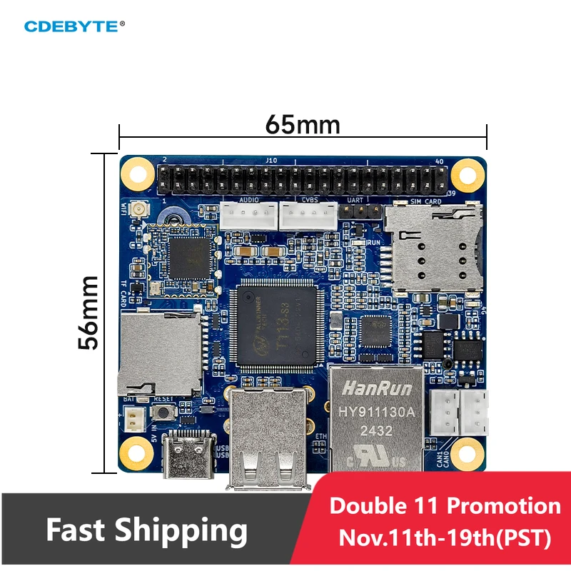 كمبيوتر لوحي واحد T113-S Raspberry Pi 3A Linux CDEBYTE ECB31 Series درجة صناعية تدعم جيجابت Wi-Fi5 4G